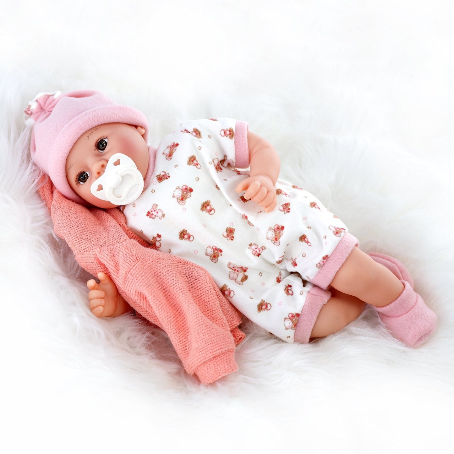 Baby Doll With Dummy & Sounds Peach