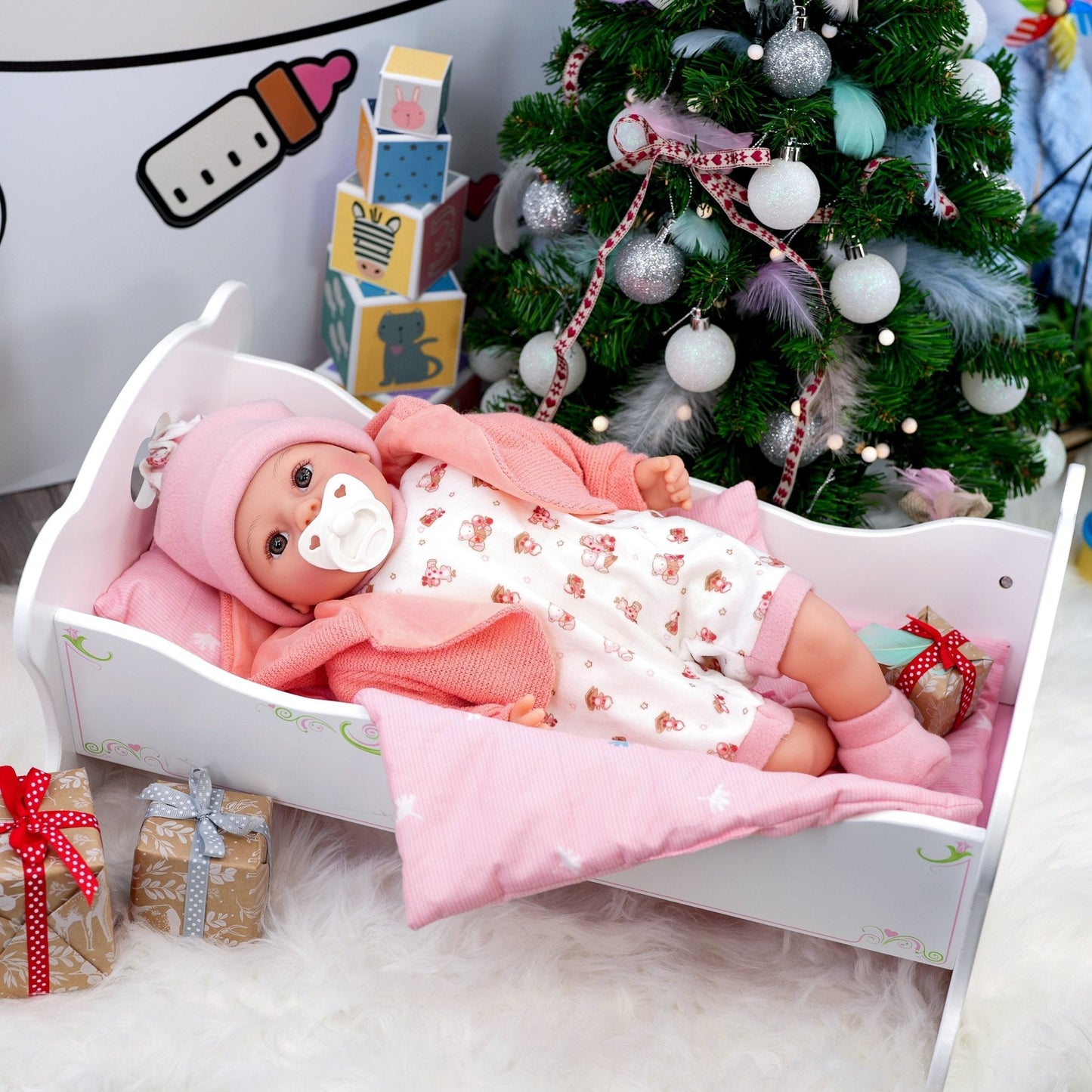 Baby Doll With Dummy & Sounds Peach