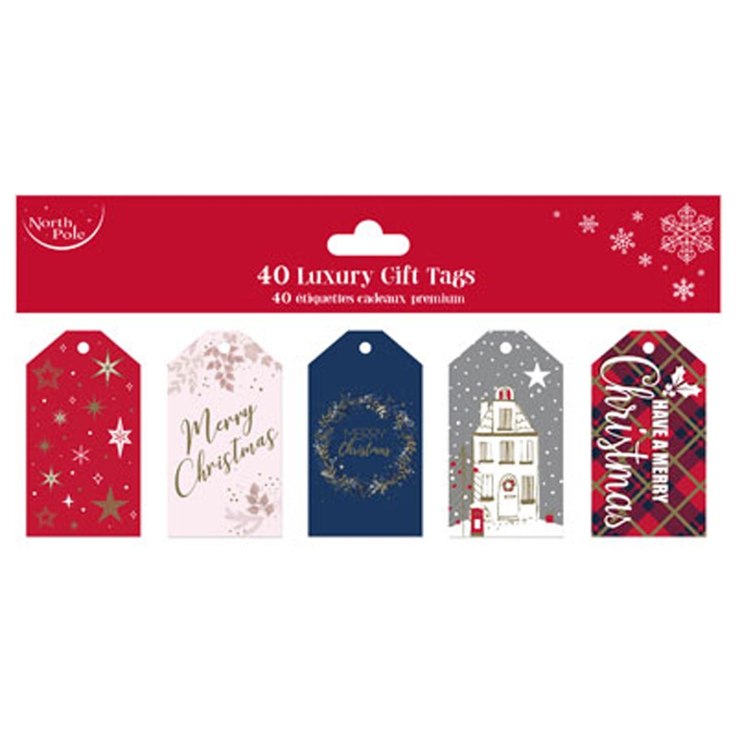 North Pole Luxury Christmas Gift Tags - Pack of 40