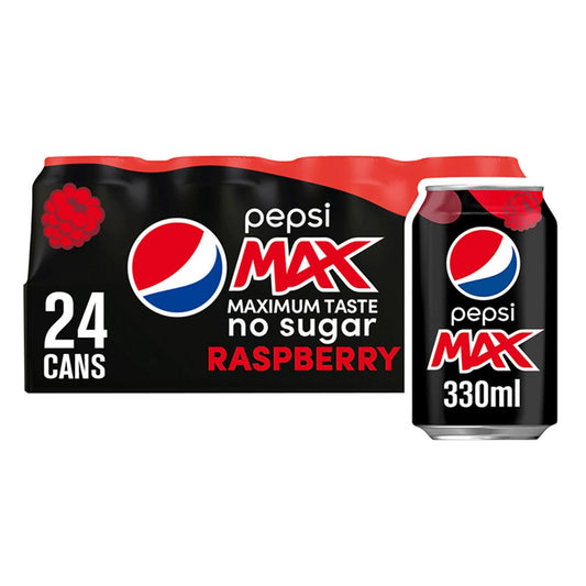 Pepsi Max Raspberry Maximum Taste Can 330ml (Box of 24)