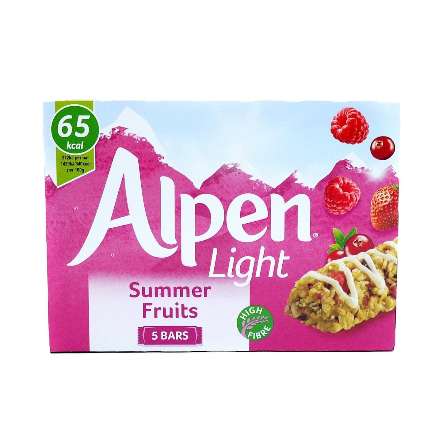 Alpen Light Summer Fruits Bars 95g (10 Packs of 5, Total 50)