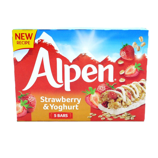 Alpen Strawberry With Yoghurt Cereal Bar 95g (10 Packs of 5, Total 50)