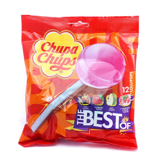 Chupa Chups Best Of Lollipops 144g (24 Packs of 12, Total 288)