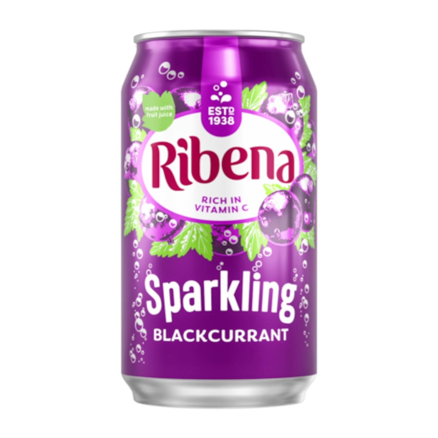 Ribena Sparkling Blackcurrant Soft Drink Can 6 Pack 330ml (Box of 4)