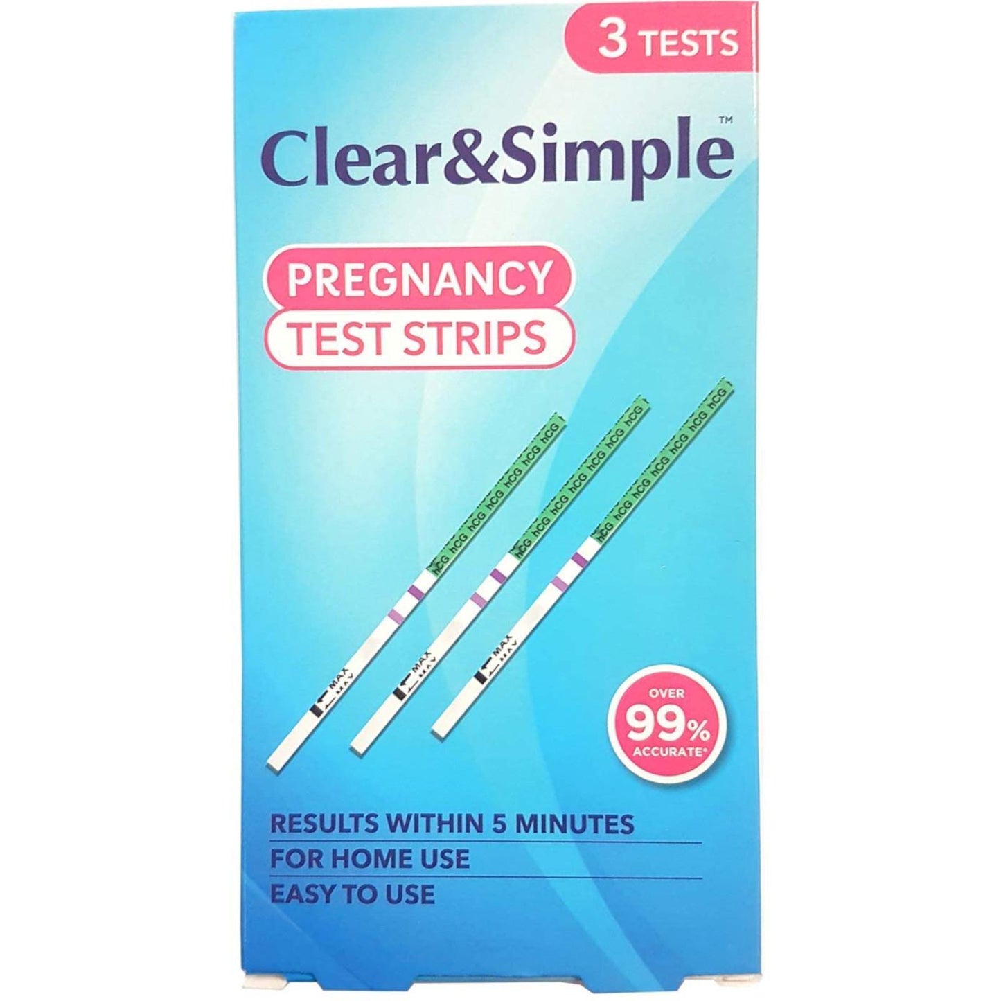 Clear & Simple Pregnancy Test Strips - 3 Strips