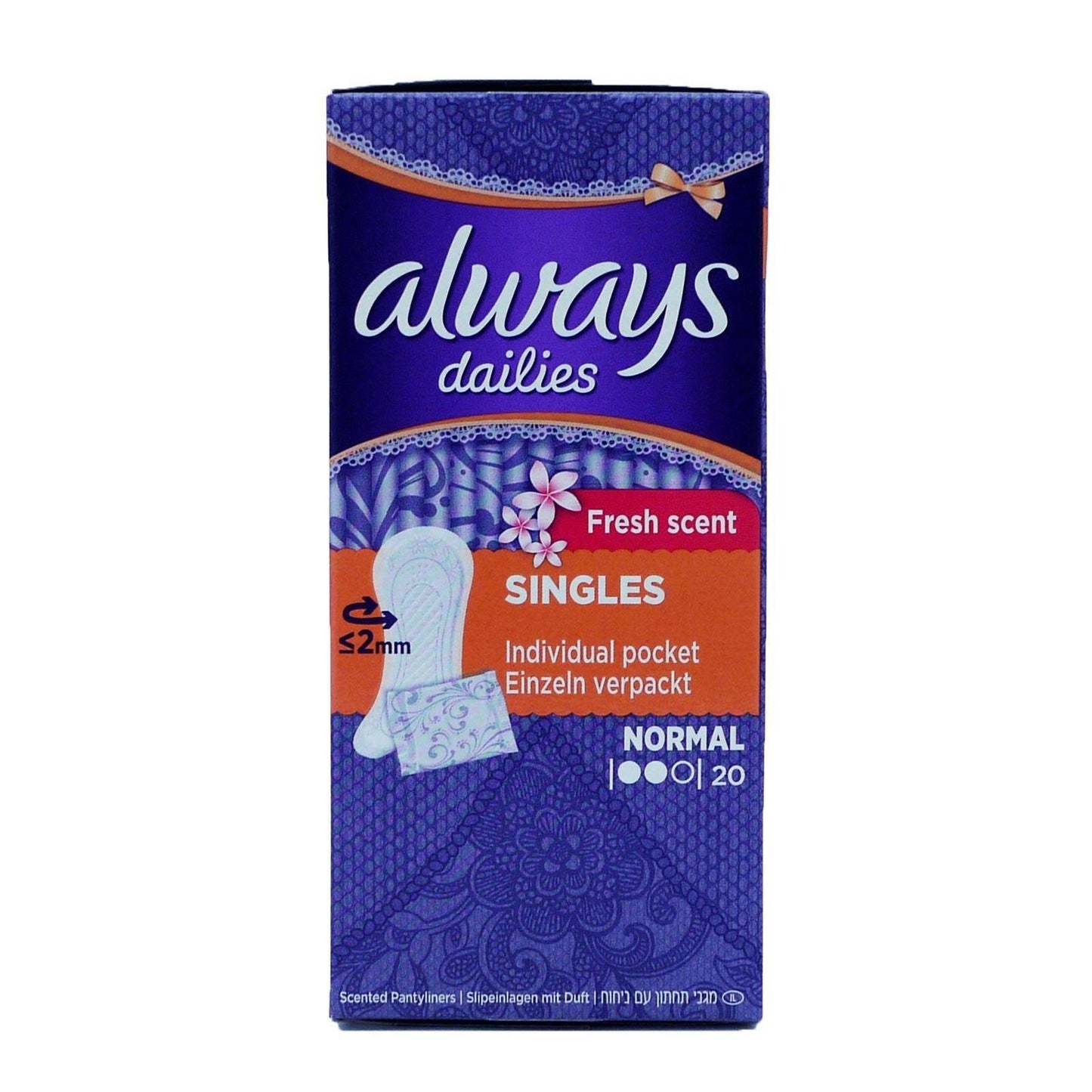 Always Dailies Fold & Wrap Scented 20'S (Box of 6)