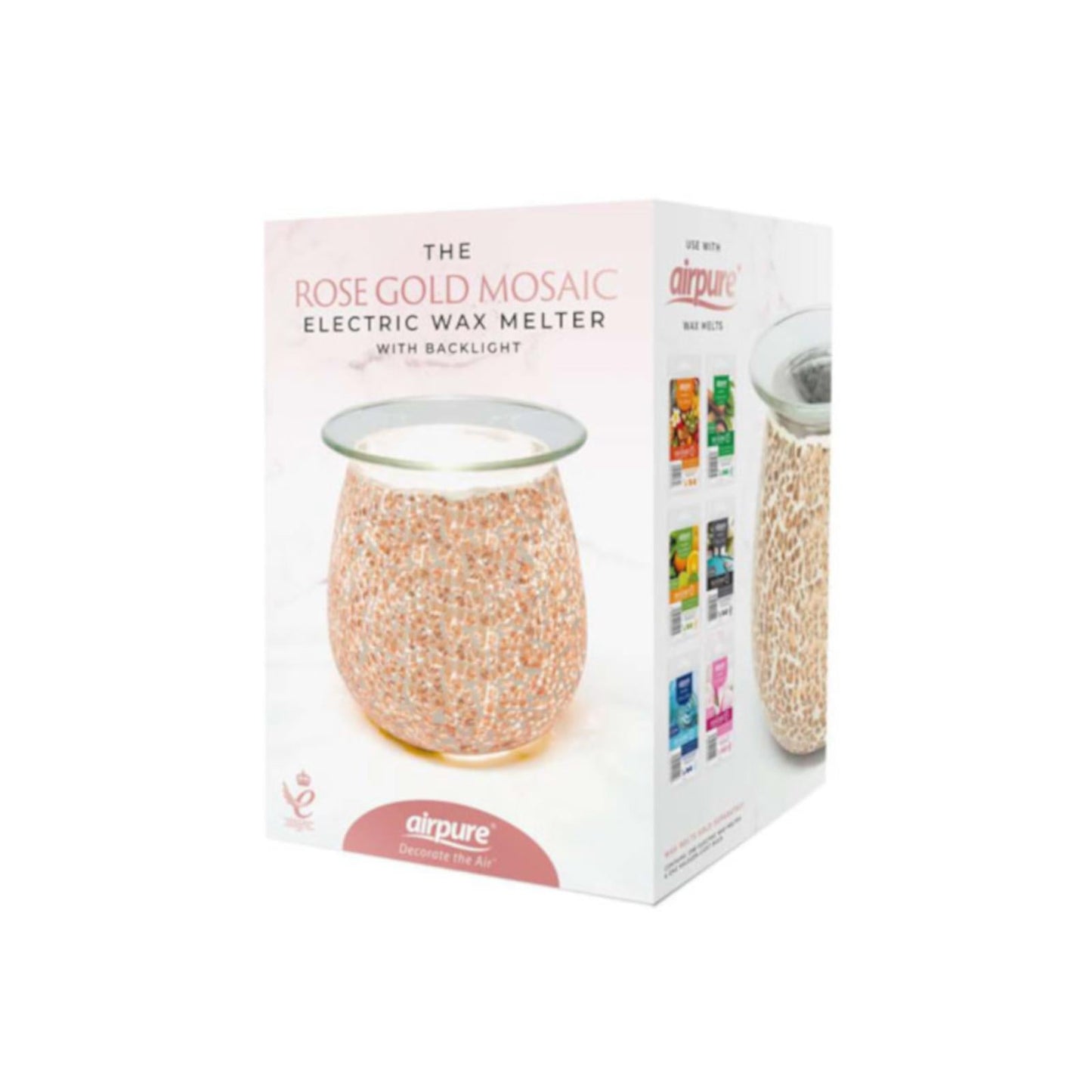 Airpure Rose Gold Mosaic Electric Wax Melter with Backlight