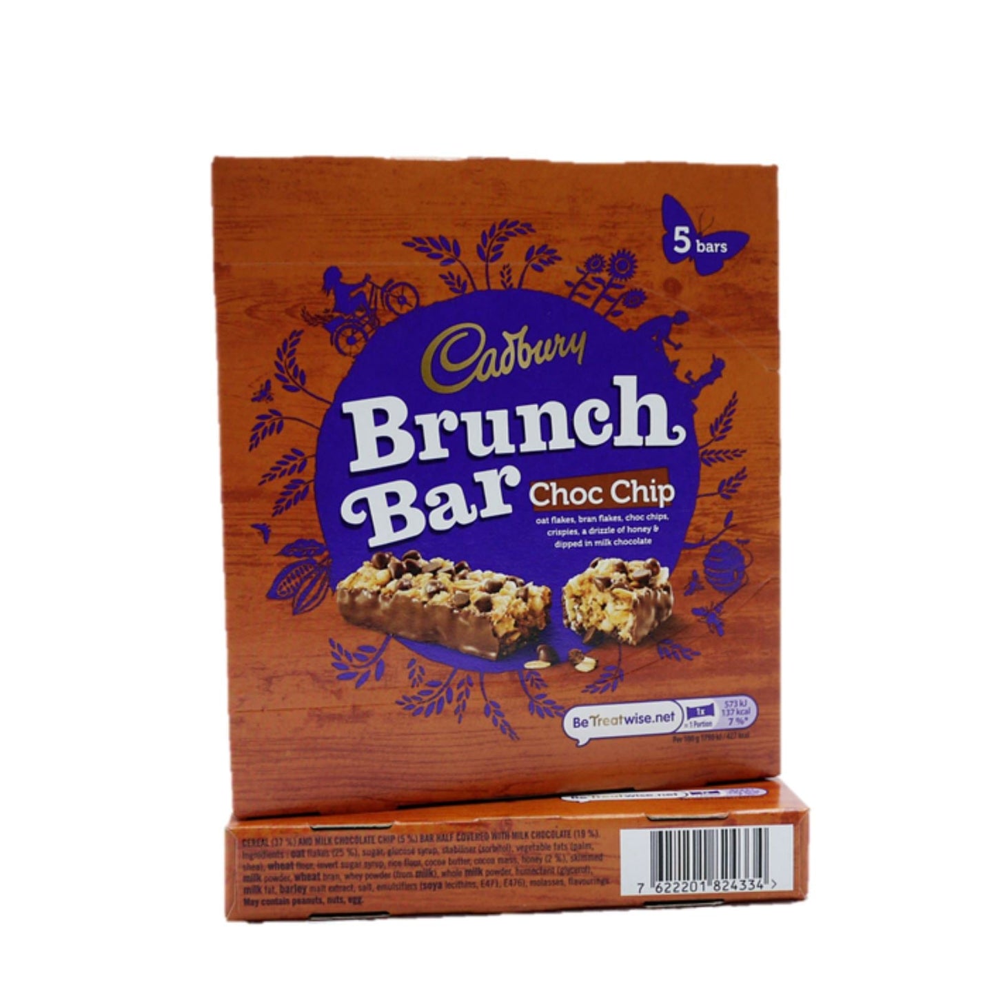 Cadbury Brunch Bar Milk Chocolate Chip 5 Pack 160g (Box of 8)