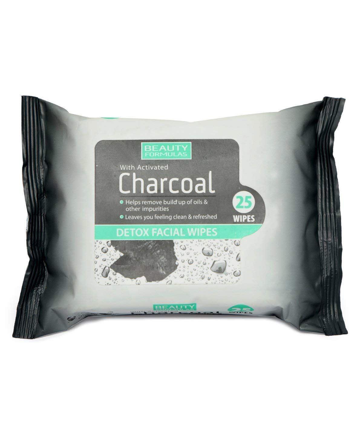 Beauty Formulas Facial Wipes Charcoal Detox 25'S