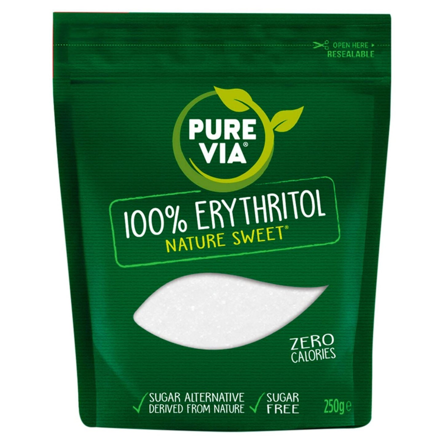 Pure Via 100% Erythritol Nature Sweet Low Calorie Sweetener 250g