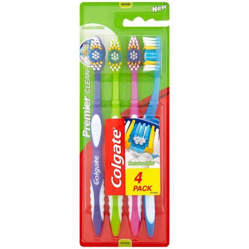 Colgate Toothbrush Premier Clean 4 Pack Medium