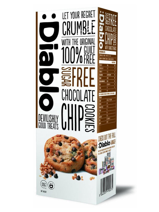 Diablo No Added Sugar Chocolate Chip & Goji Berries Cookies 135g (Box of 12)